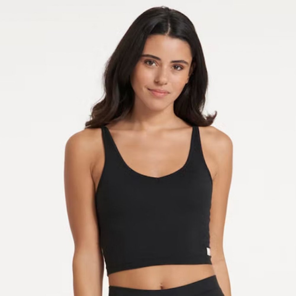 Vuori Halo Performance Crop Black Heather NWT